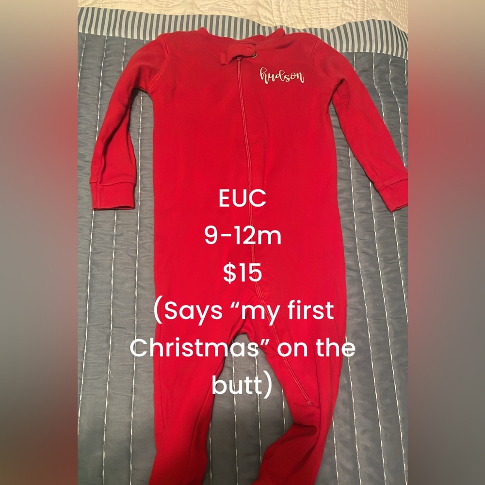Hudson monogrammed red Christmas pajamas